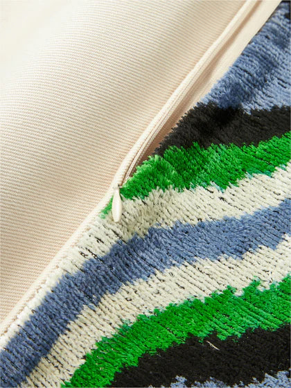 Les Ottomans' Velours Abstract Cushion Cover - Green