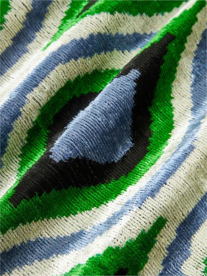 Les Ottomans' Velours Abstract Cushion Cover - Green