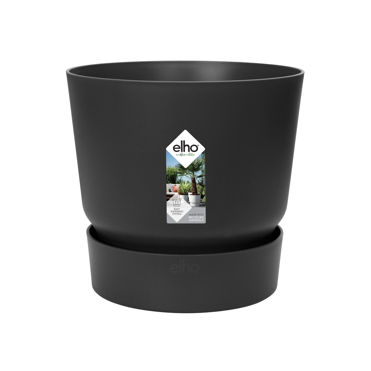 Elho Pot Greenville Round Black- D24 x H23