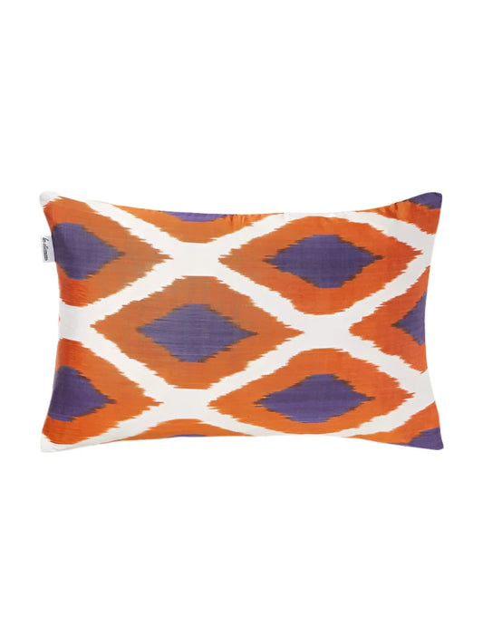 Small Silky Mirage Abstract Cushion Cover - Orange & Lilac