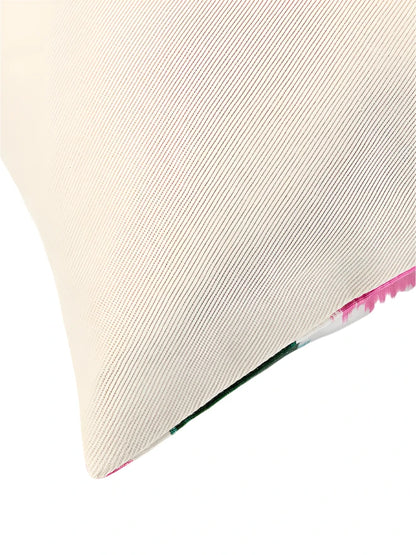 Les Ottomans' Small Silky Marshal Abstract Cushion Cover -Dark green & Rose