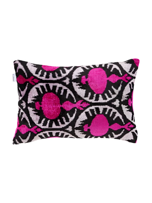 Les Ottomans' Velours Abstract Cushion Cover - Rose