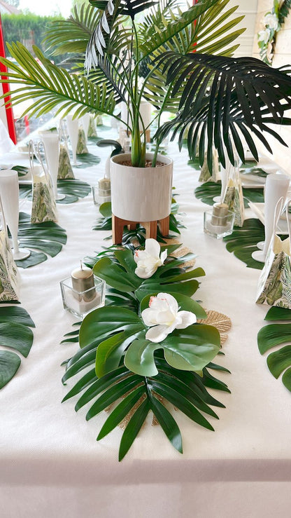 Hojas verdes decorativas tropicales 10 piezas 