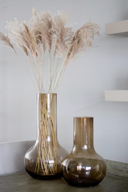 Glass Vase - S - H37 W25 - Seim - Taupe