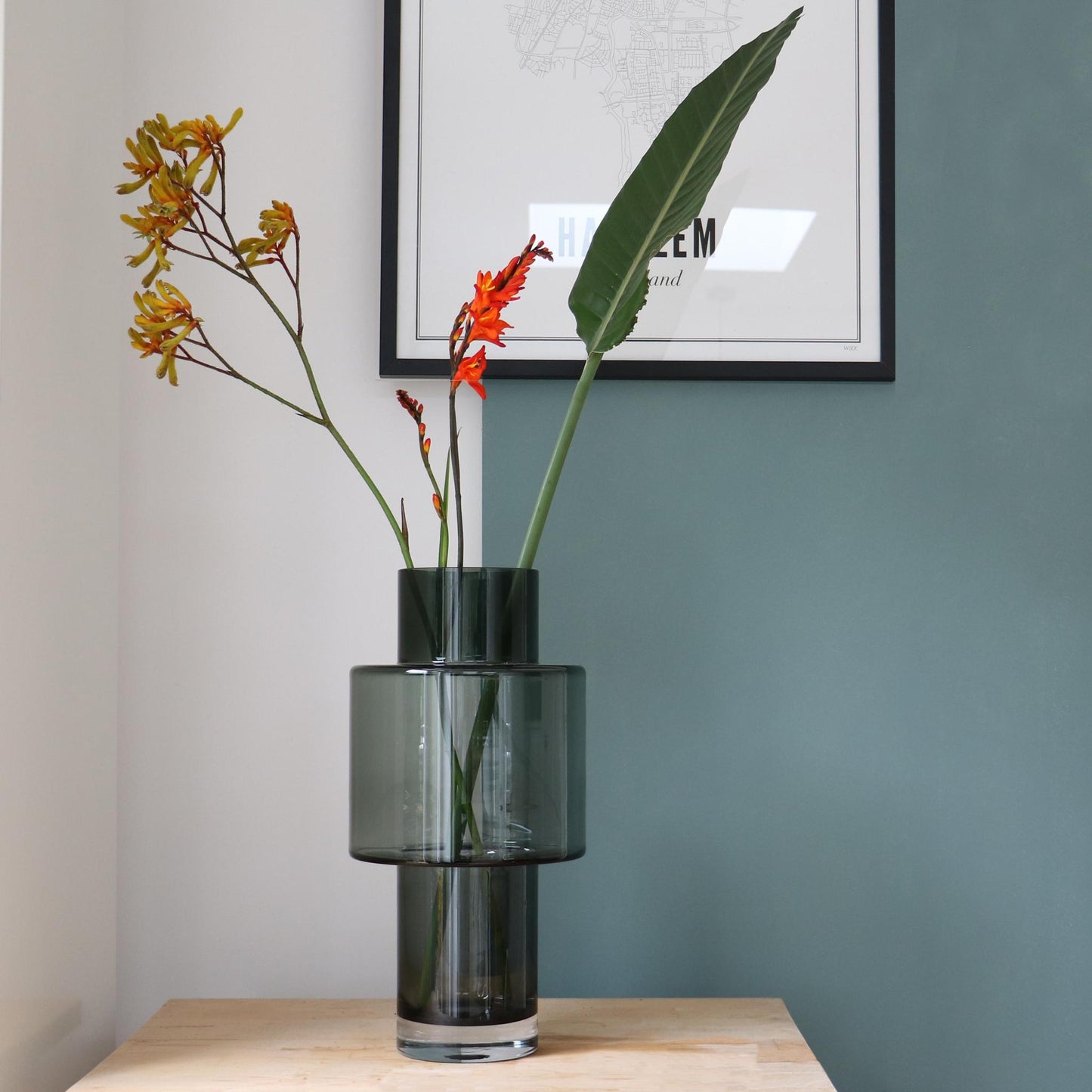 Glass vase Juba M - H40 W20 - Grey