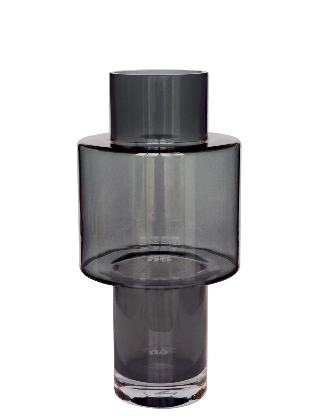 Glass vase Juba M - H40 W20 - Grey