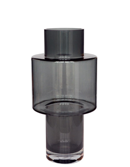 Glass vase Juba M - H40 W20 - Grey