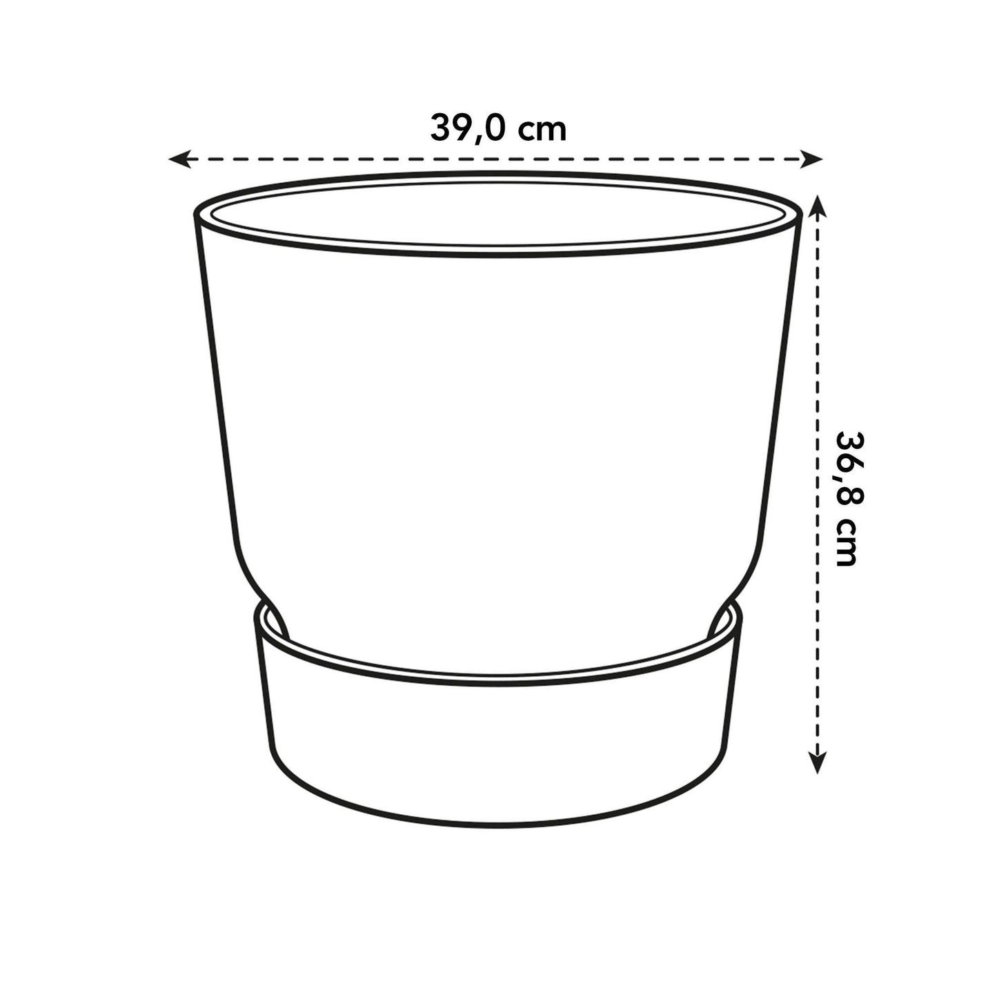 Elho Pot Greenville Round White- D39 x H37