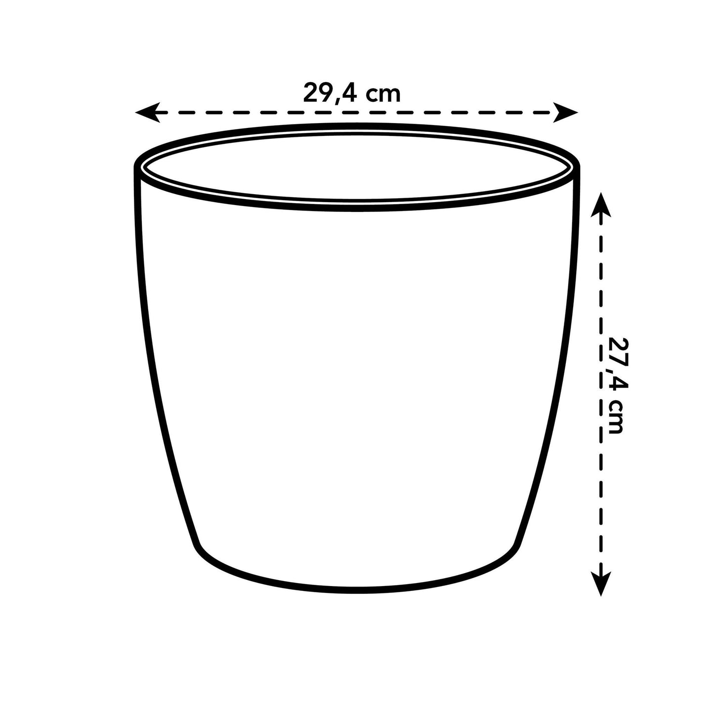 Elho Pot Brussels Round - White - D30 x H27