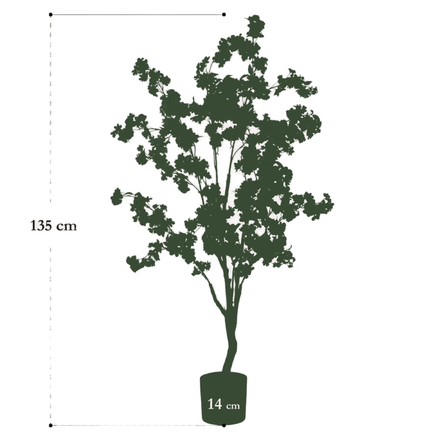 Kunstkersenbloesemboom - Wit - 135cm
