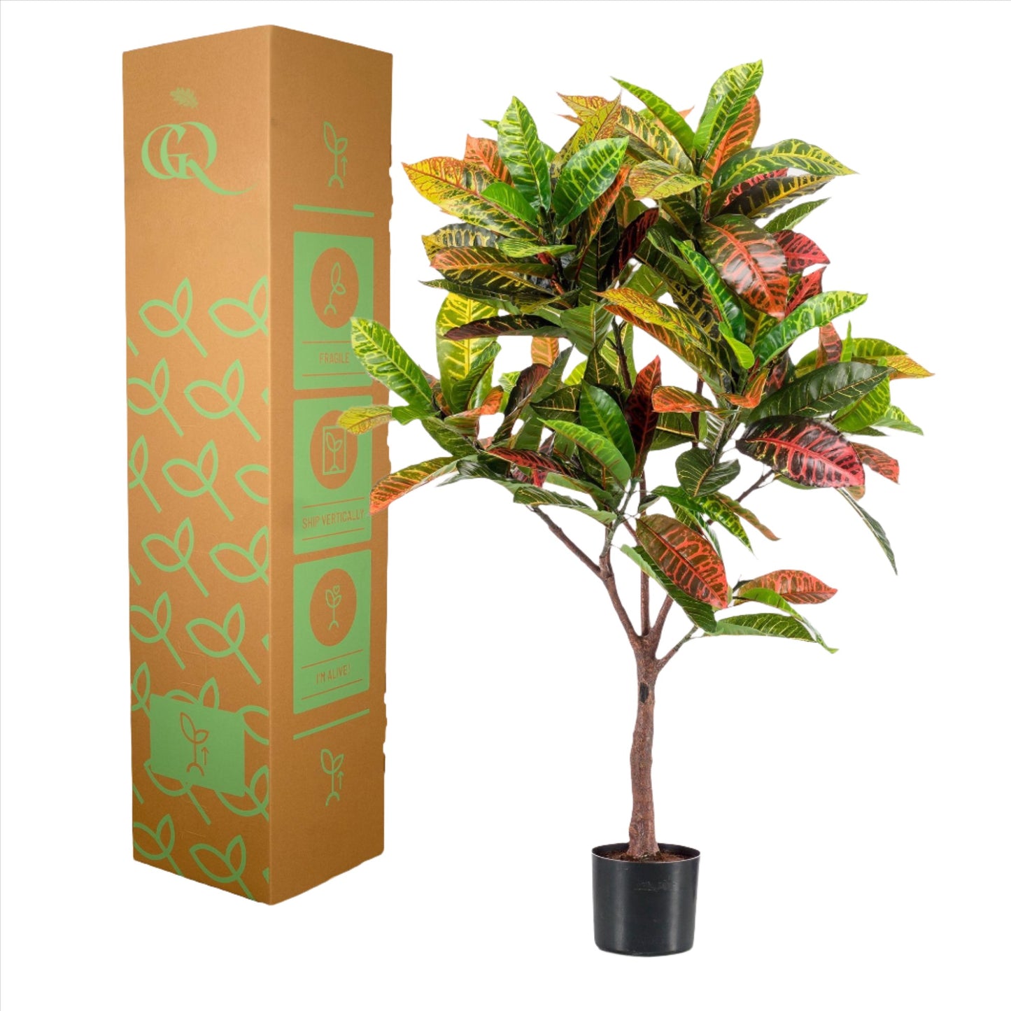Planta artificial - Croton Codiaeum - Arbusto maravilloso - 120 cm